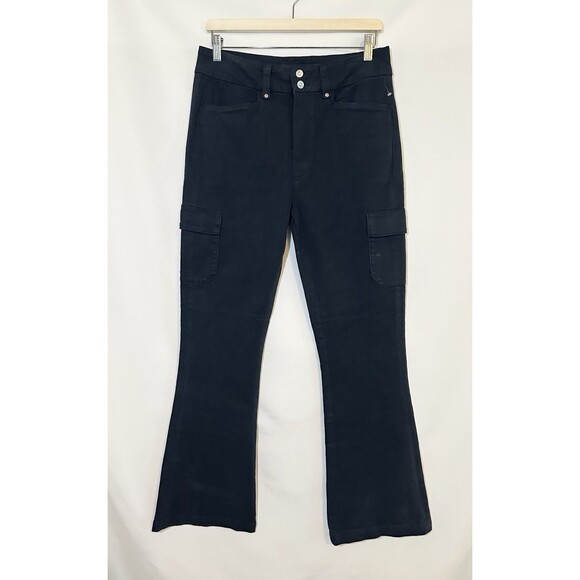 PAIGE Dion 32 Flared Cargo‎ Trouser Pants Navy Blue Skyline Women's 30 NWOT - Picture 1 of 12